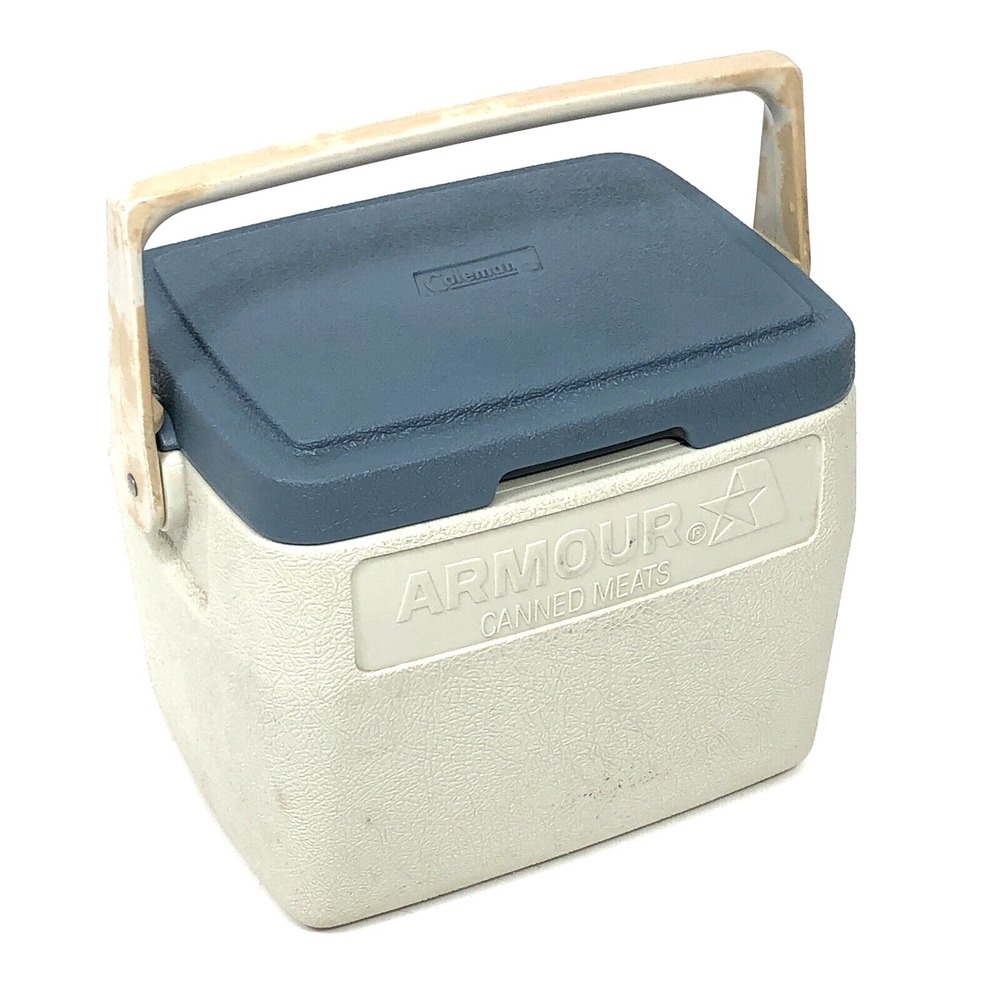 Vintage Colman Lunchbox Cooler 5272 Armour 6 Pack Beer Tail Gate Fishing Hunting